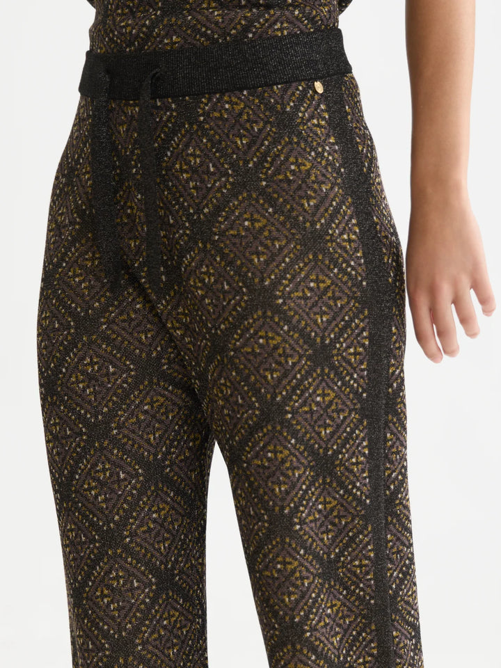 Jacquard Knitted Relaxed Fit Trousers - Meteorite