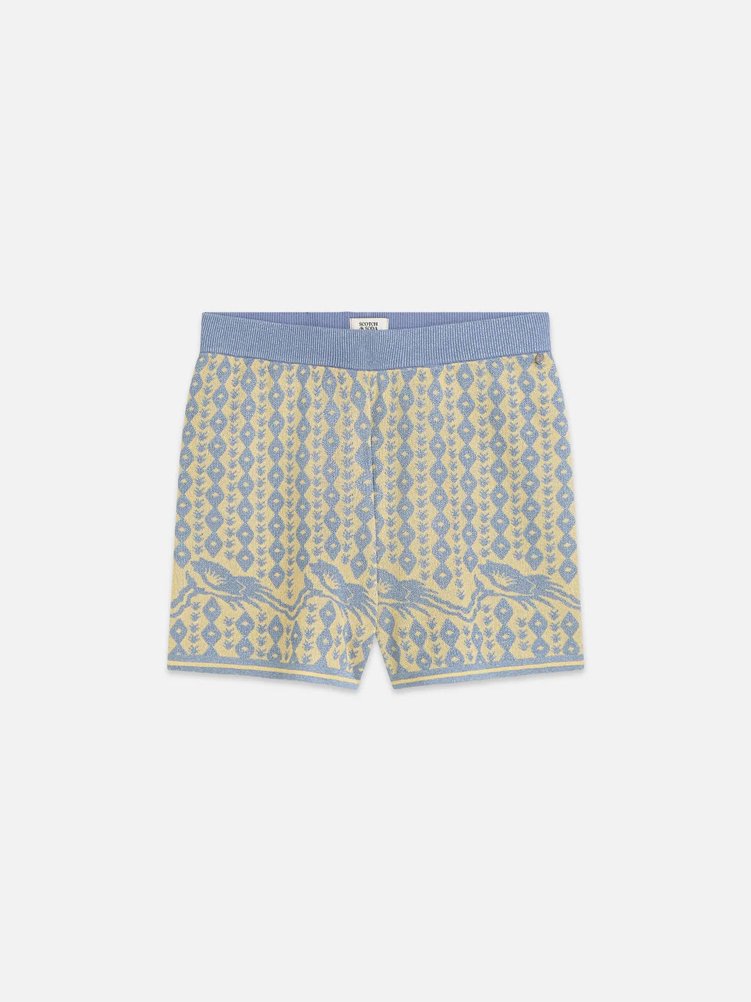 Jacquard Knitted Shorts Cactus Stripe Placed Raffia USJ01363N