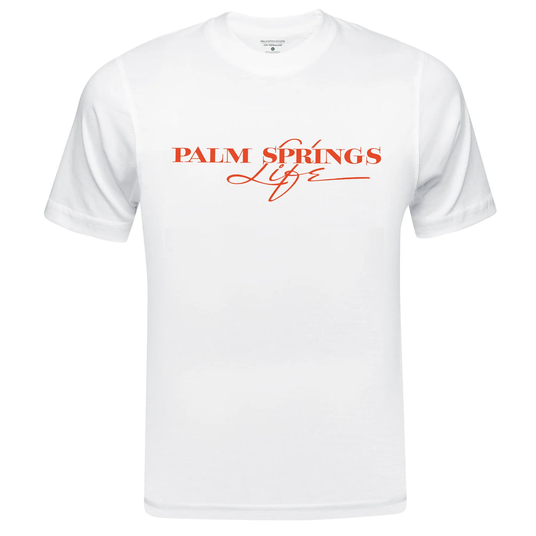Palm Springs Life Unisex White Tee Orange