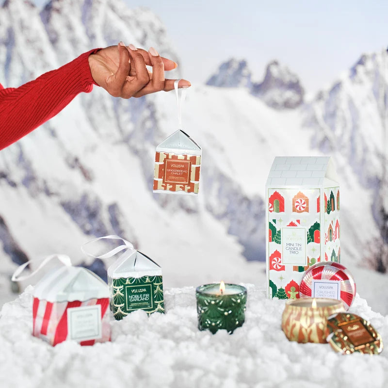 Gingerbread Chalet 2.5oz Boxed Pedestal Ornament Candle