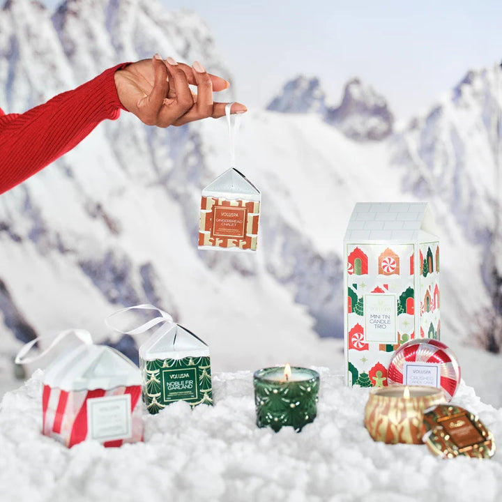 Gingerbread Chalet 2.5oz Boxed Pedestal Ornament Candle