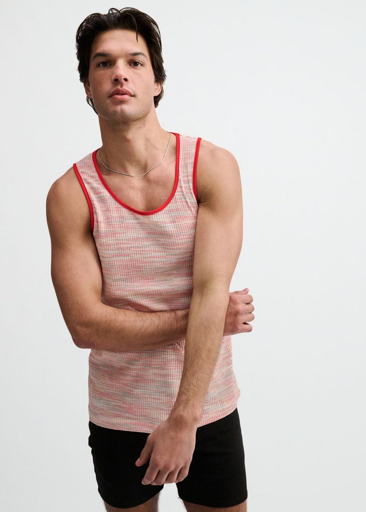 Poppy Space Dye Textured Stretch Knit Tank St-11142