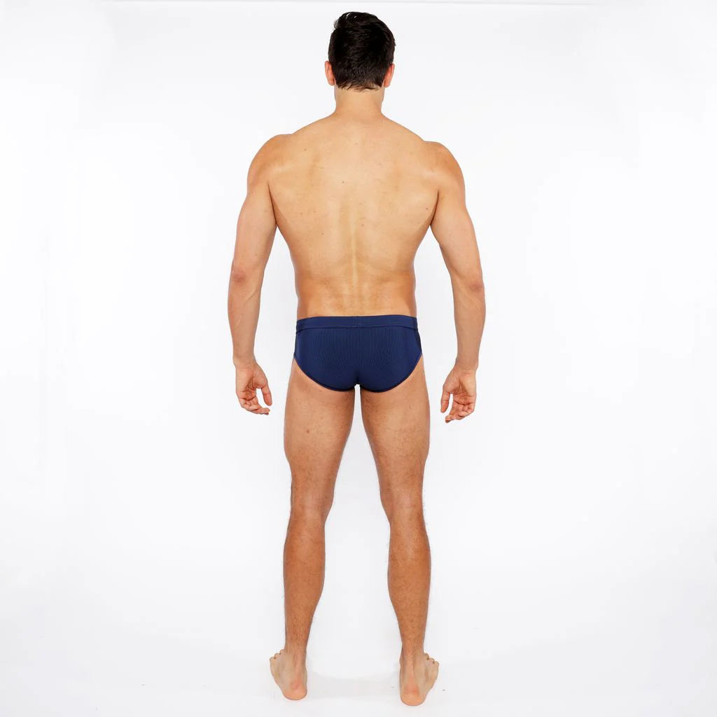 Navy Pinstripe Swim Brief St-8015-29