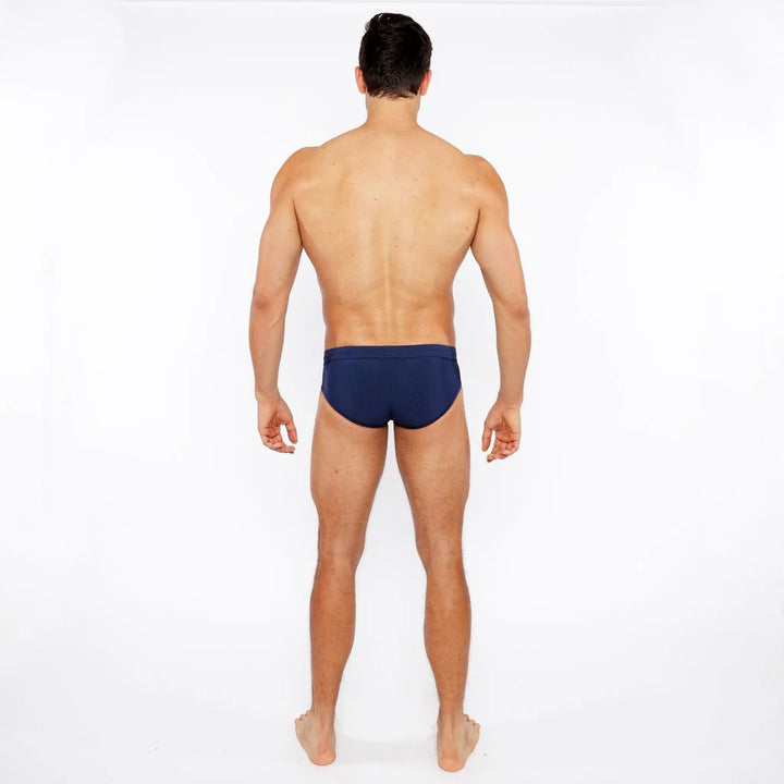 Navy Pinstripe Swim Brief St-8015-29