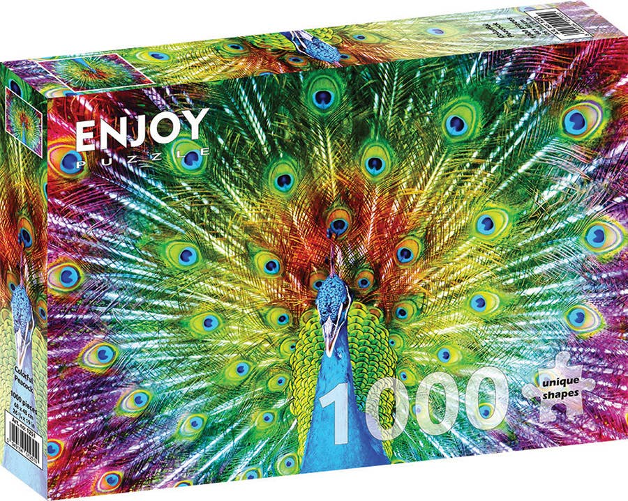 Colorful Peacock 1000-Piece Enjoy Puzzle