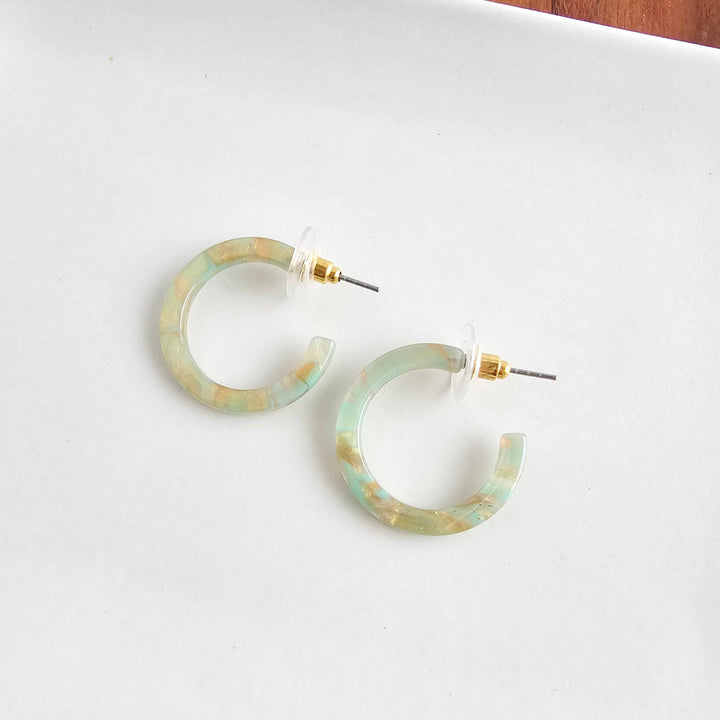 Cam Mini Hoop Earrings - Champagne Mint Earrings