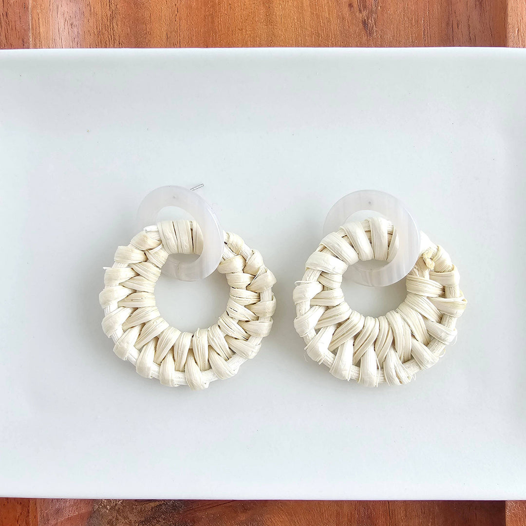 Calypso Earrings - Light Rattan