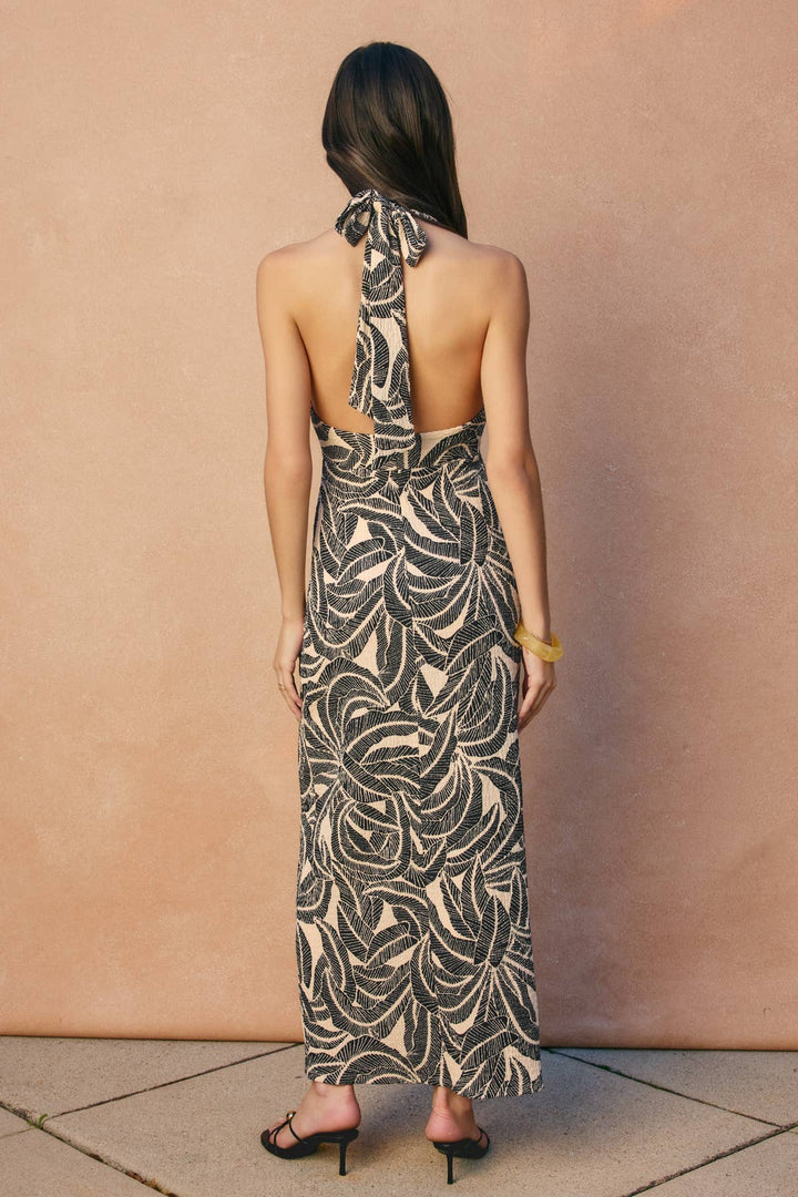 Saltwater Blush Halter O Ring Maxi Dress