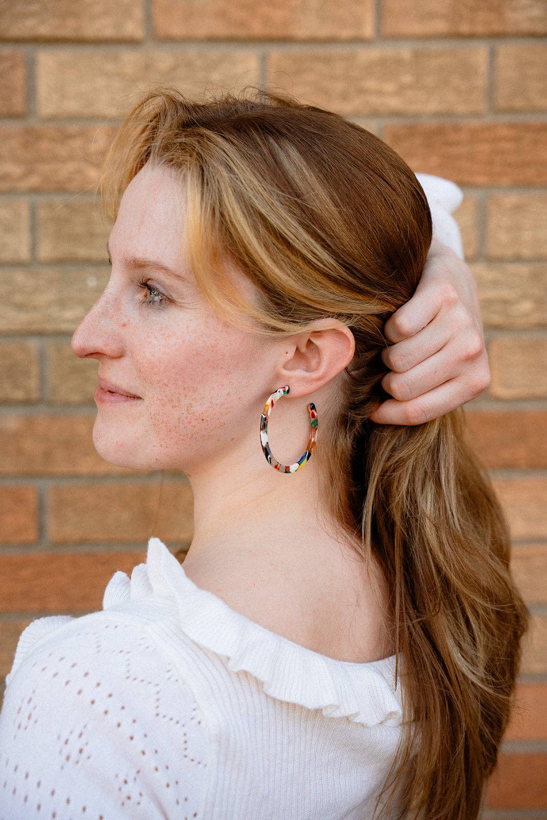 Cameron Hoop Earrings - Moody Mosaic