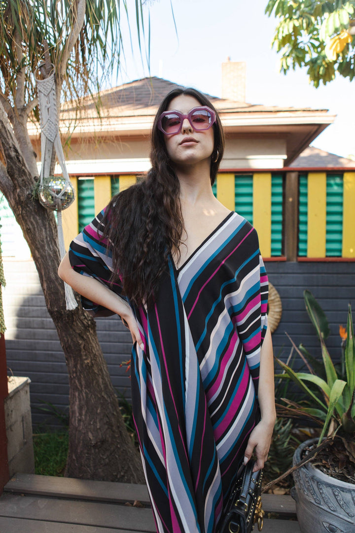 Raspberry Stripe Caftan