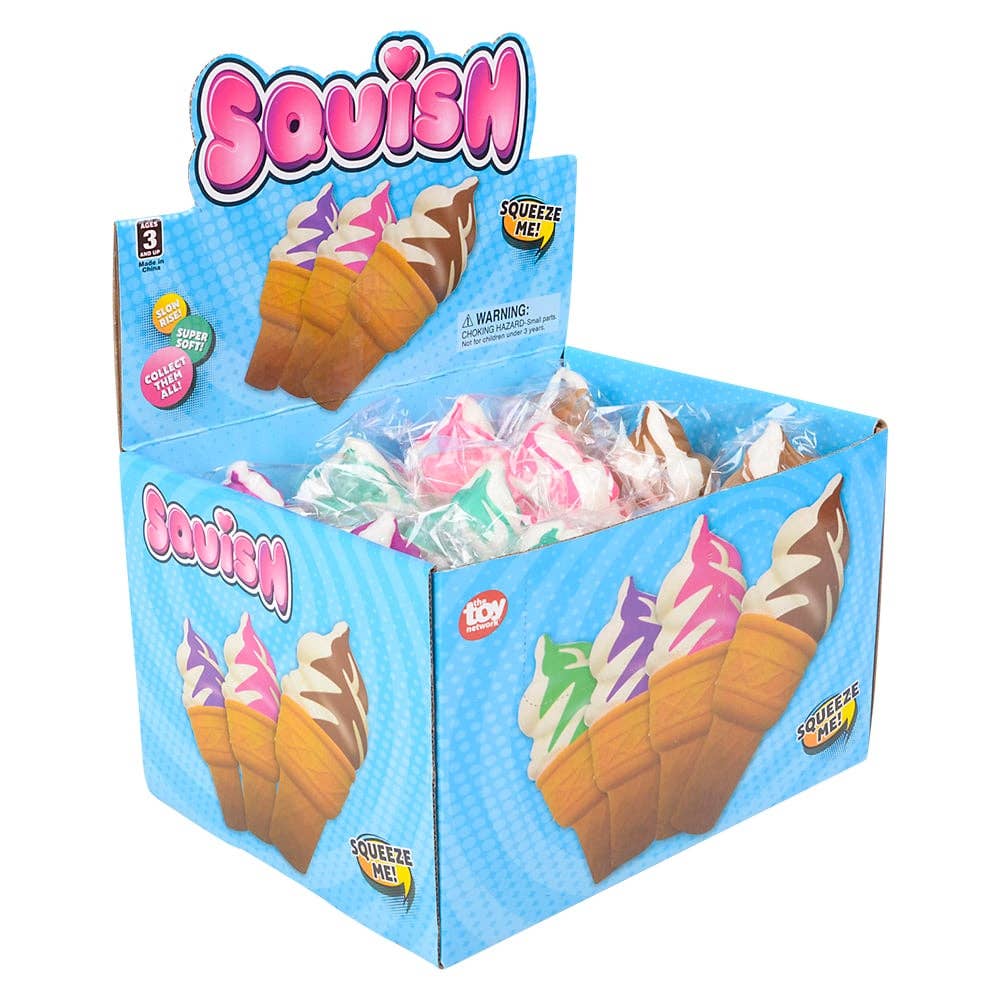 SQUISH ICE CREAM (12/DISPLAY) 6" LLB Squishy Toys