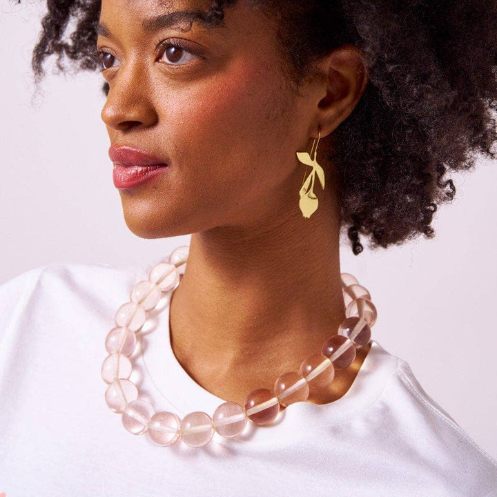 Iris Large Resin Bead Necklace Clear