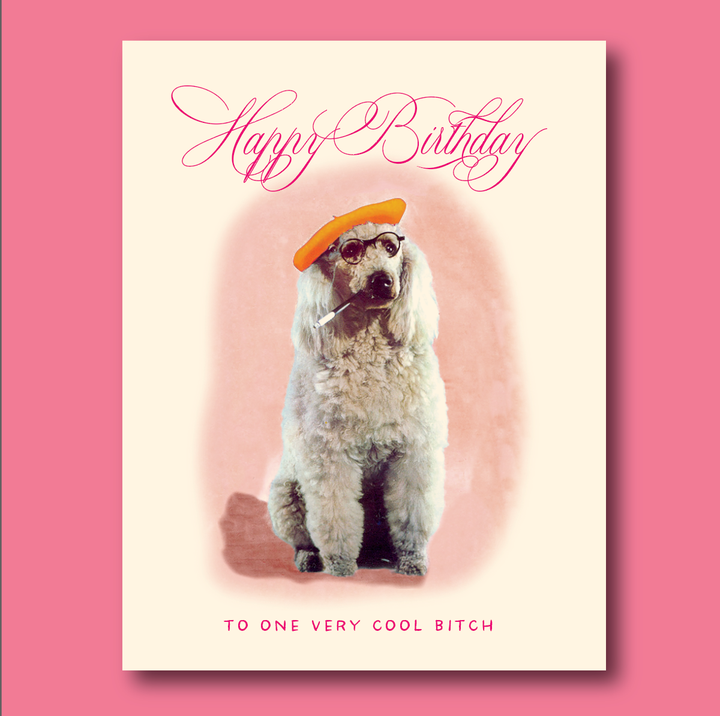 Cool Bitch - Poodle Birthday Card