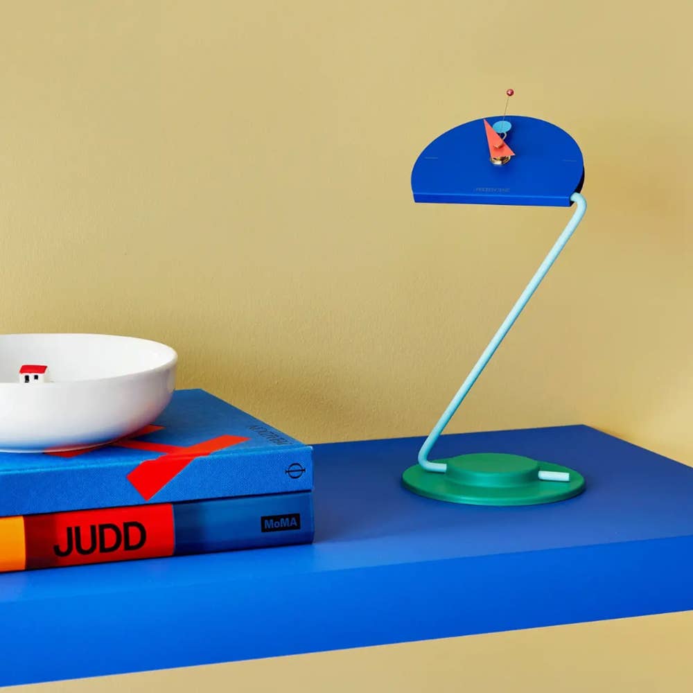 Peacock Desk Clock - Movable Height - Memphis Design