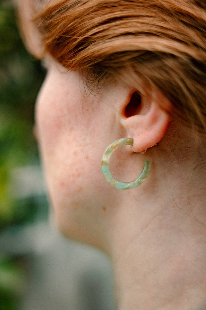 Cam Mini Hoop Earrings - Champagne Mint Earrings