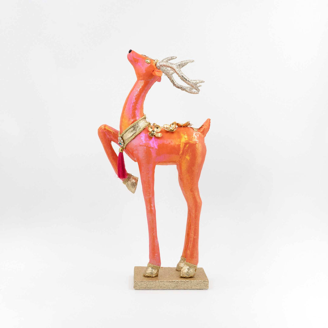 21in Orange Deer Prancing