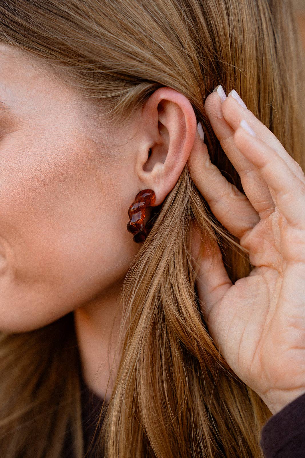 Ramona Hoop Earrings - Amber
