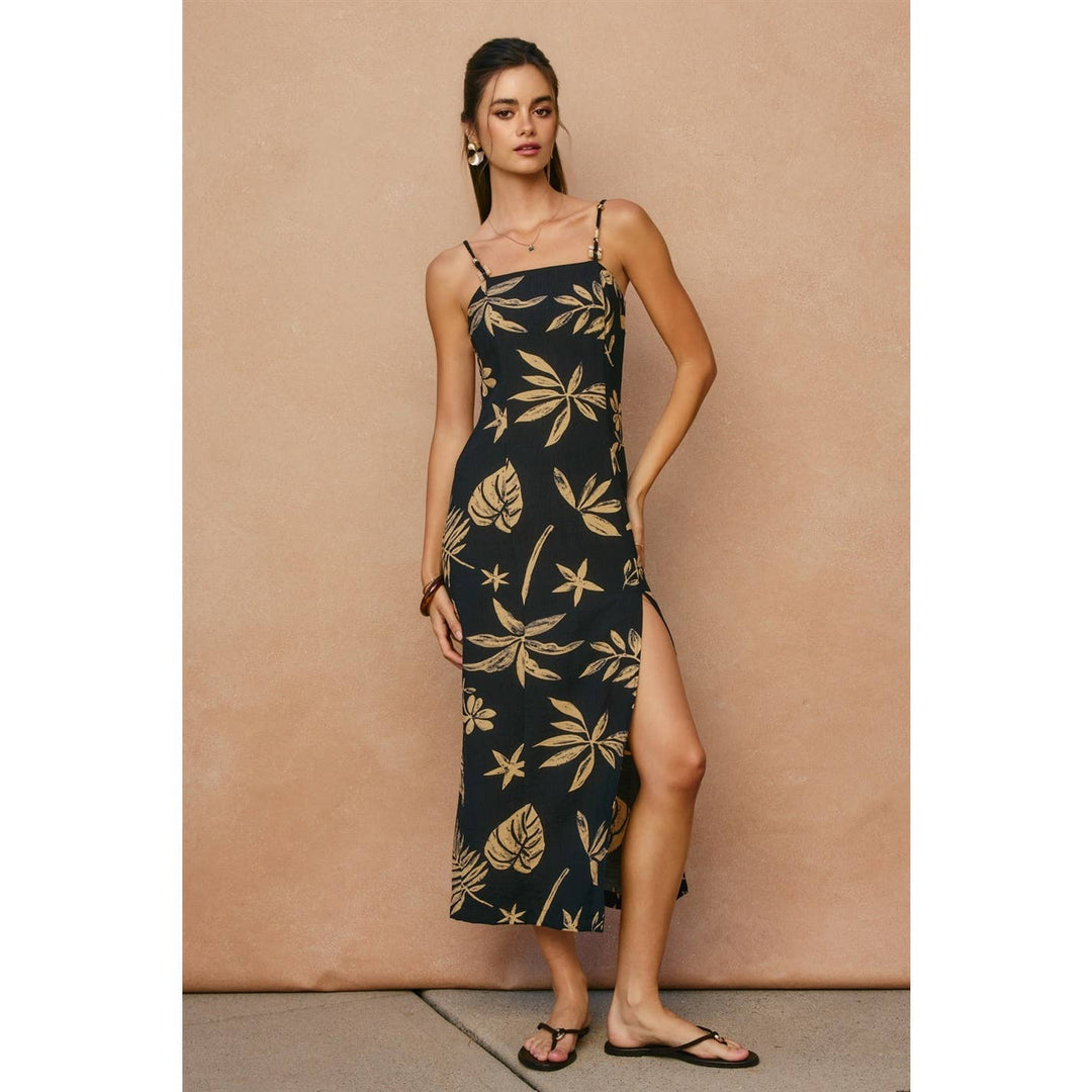Coconut Kiss Front Slit Midi Dress