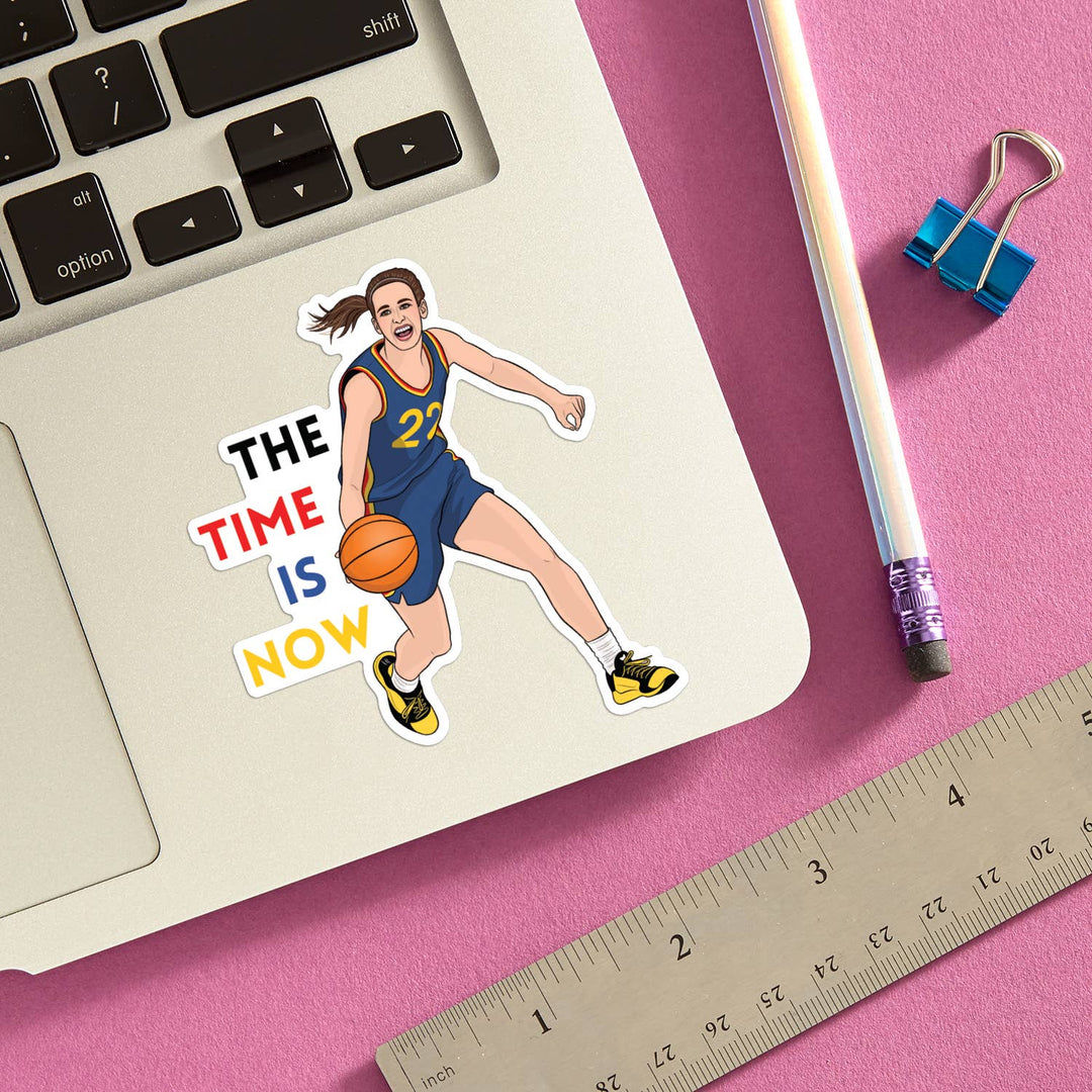 Caitlin Clark The Time Is Now Basketball Die Cut Sticker