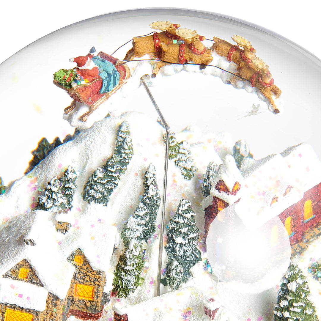 Musical Santa Rotating Train Glitterdome