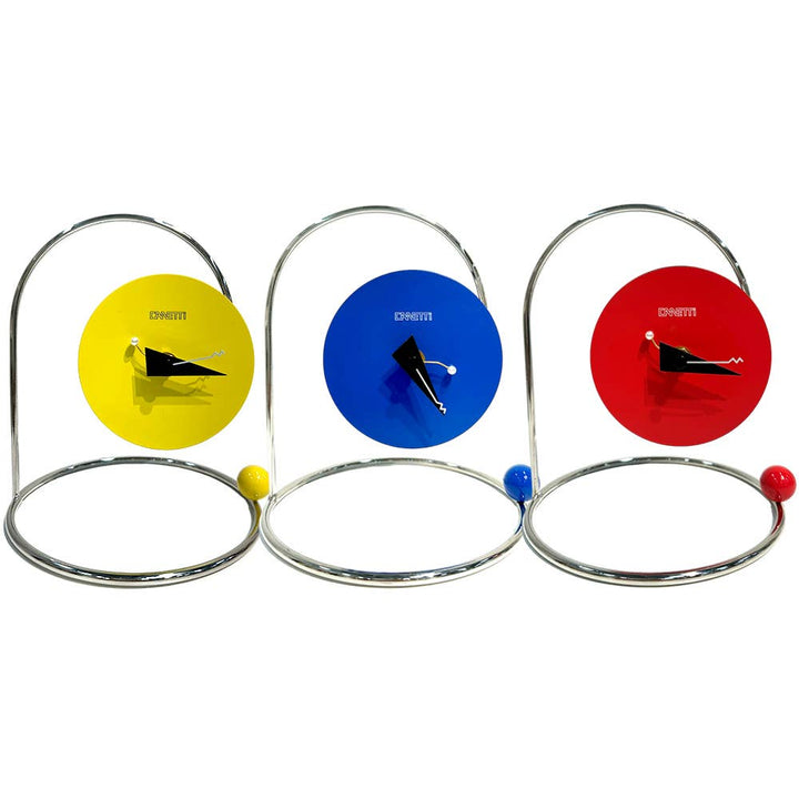 Monk Desk Clock in Primary Color Red, Yellow, Blue
