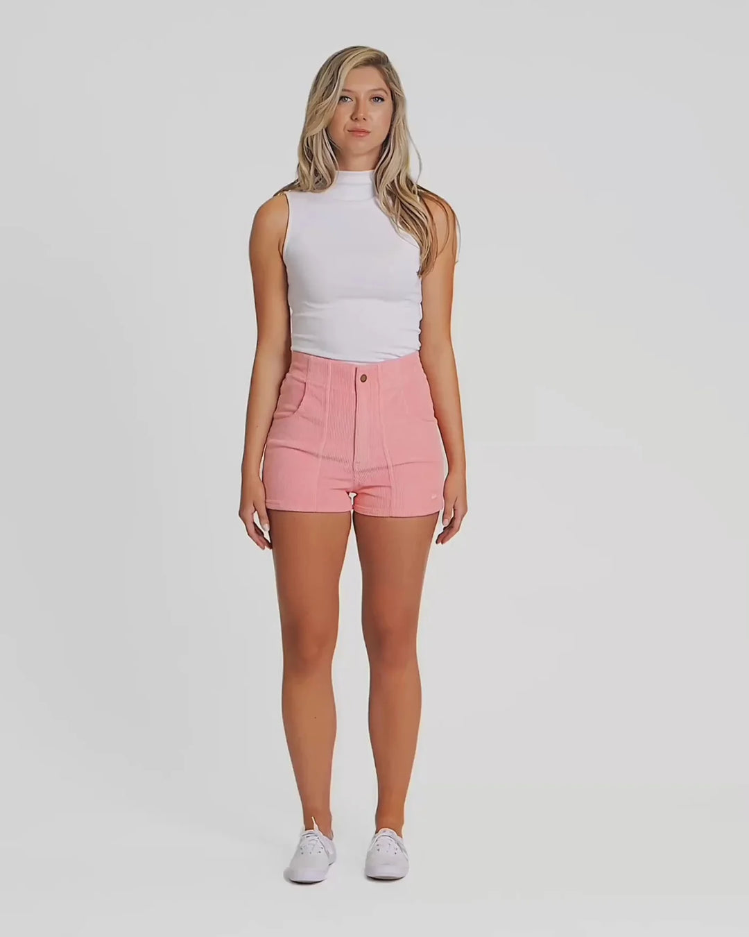Women's Corduroy Solid Short Watermelon