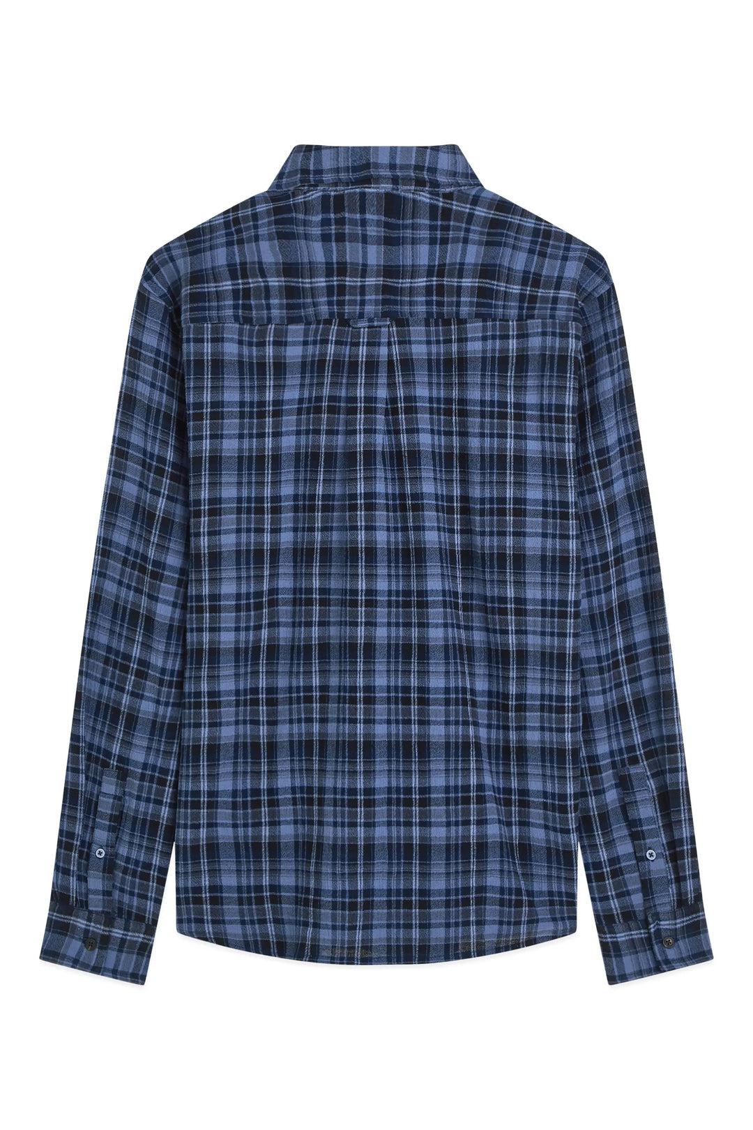 Lightweight Flannel Check Relaxed-Fit Shirt Pageant Blue Check
