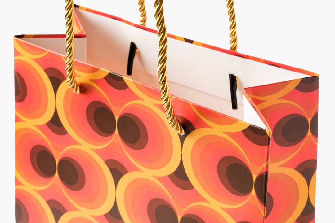 Medium Retro Orange Circles Gift Bag
