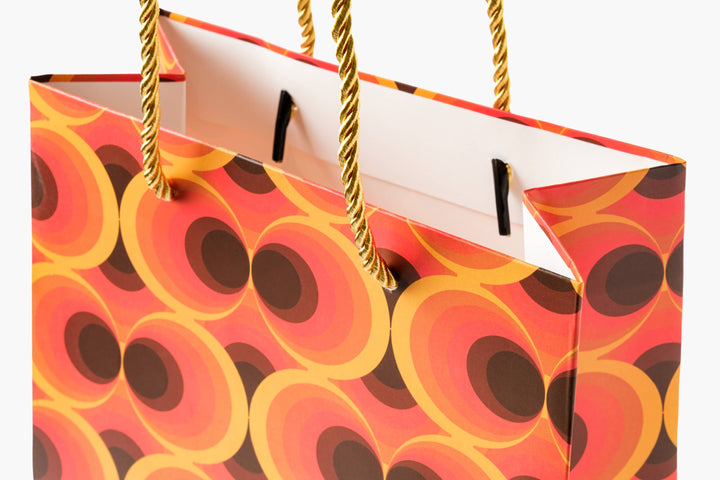 Medium Retro Orange Circles Gift Bag