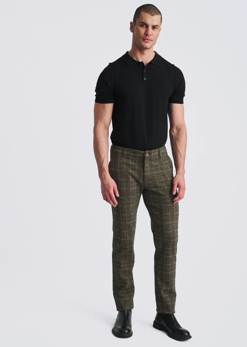 Wool-Look Stretch Knit Tailored Pants