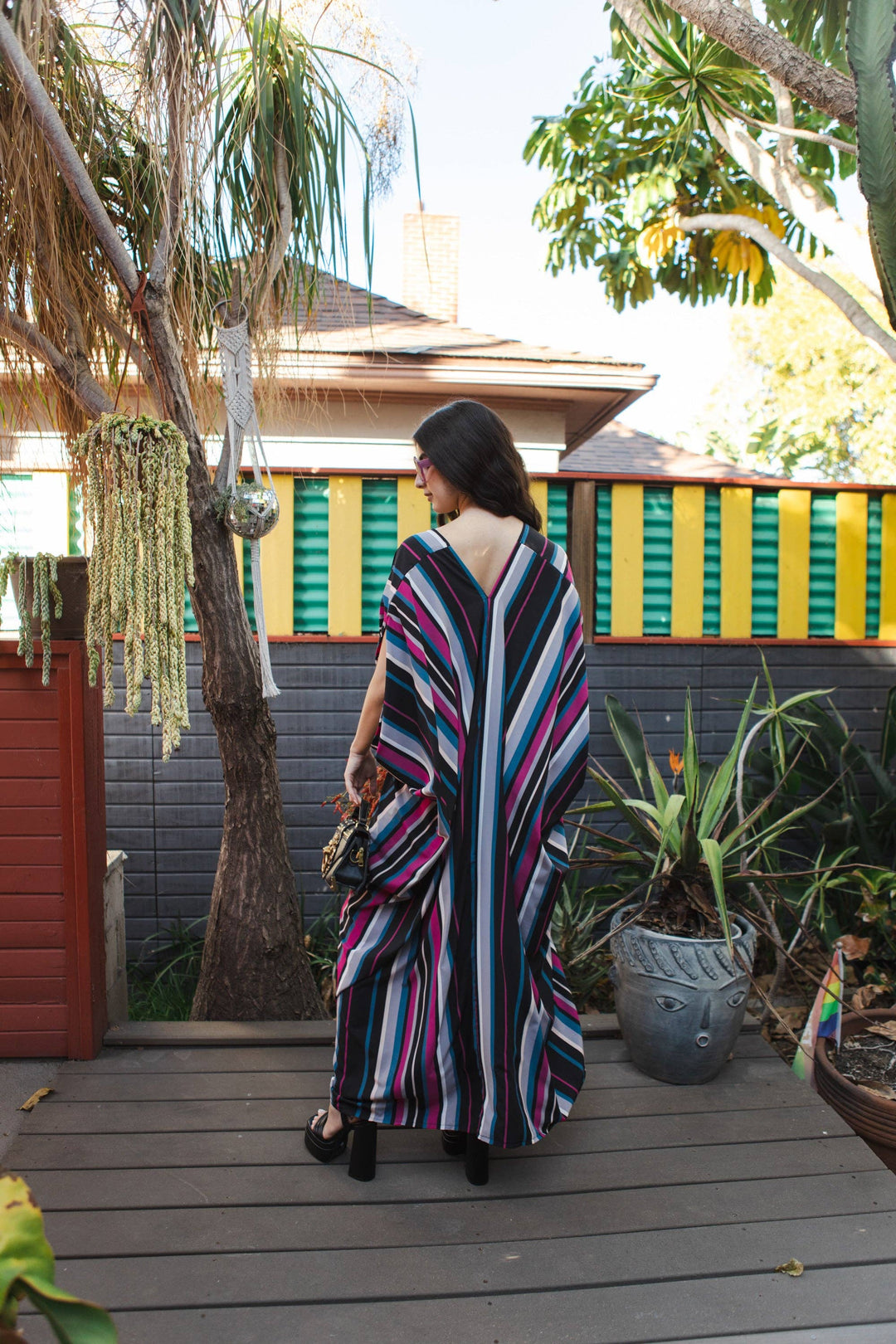 Raspberry Stripe Caftan