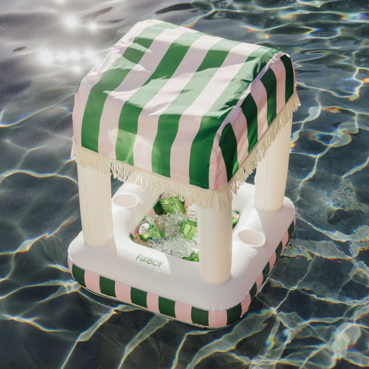 Floating Cabana Bar Small Green Stripes