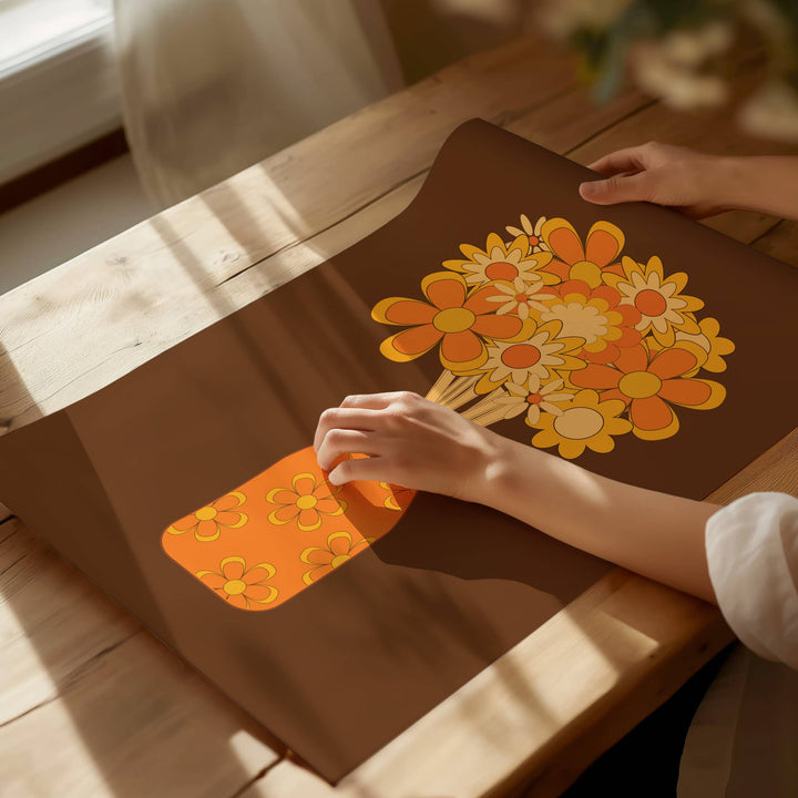Orange Flowers Print