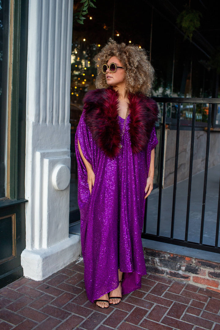 Fuchsia Sequin Caftan