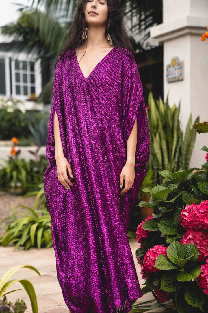 Fuchsia Sequin Caftan