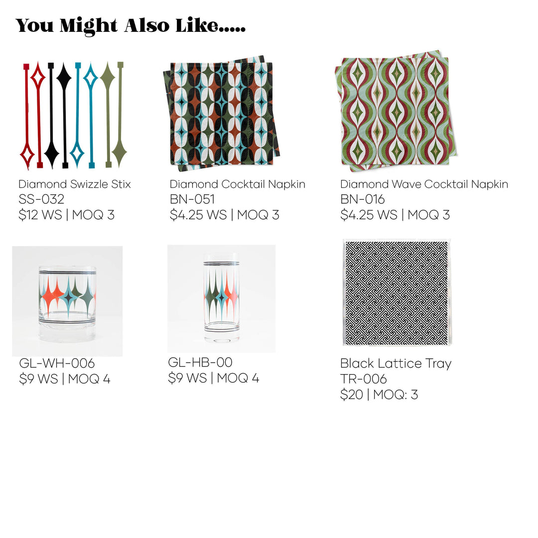 Starlight Diamond Retro Acrylic Cocktail or Appetizer Picks
