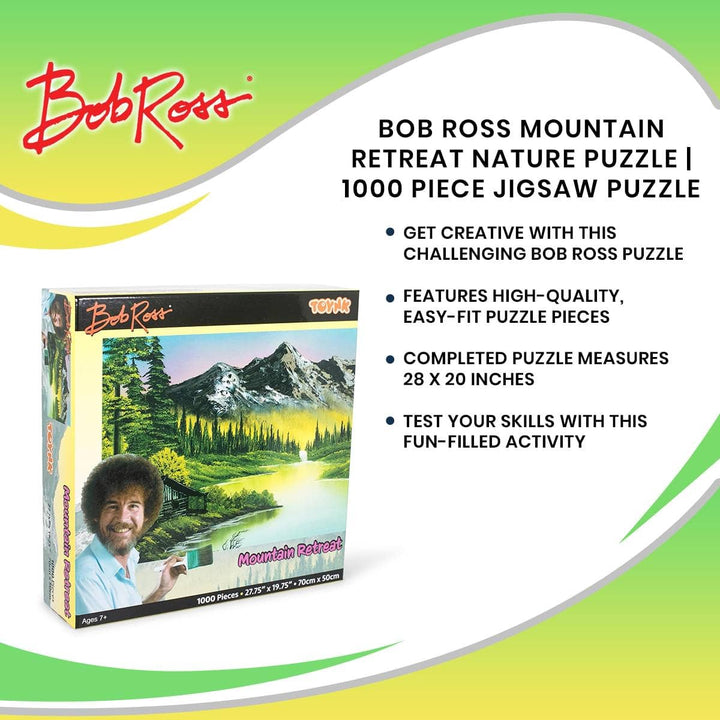 Bob Ross Mountain Retreat 1000 Piece Jigsaw Puzzle