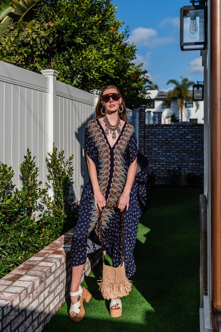 Kinsley Paisley Border Caftan