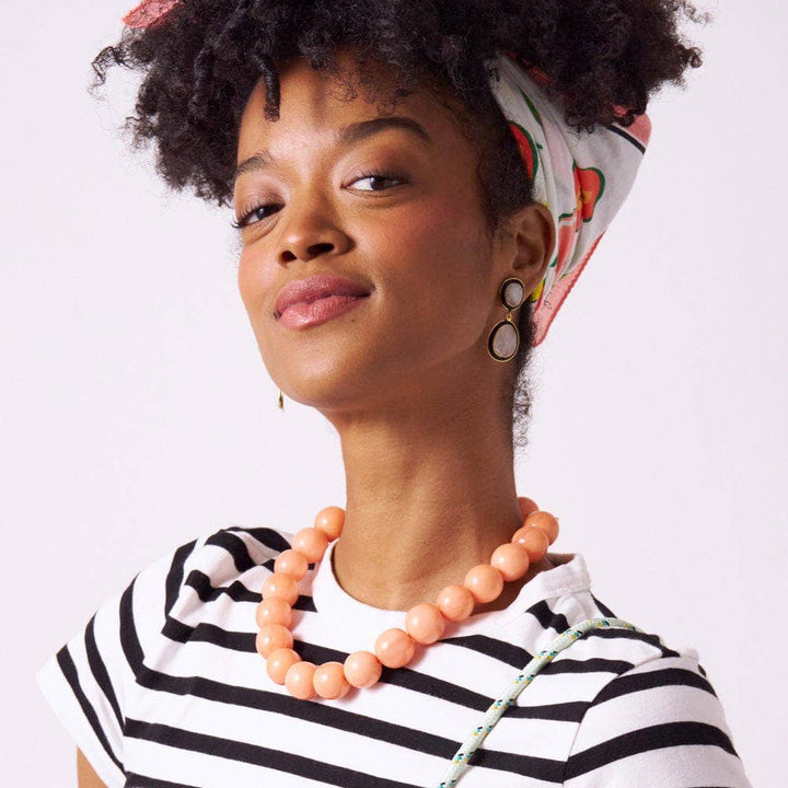 Iris Large Resin Bead Necklace Coral