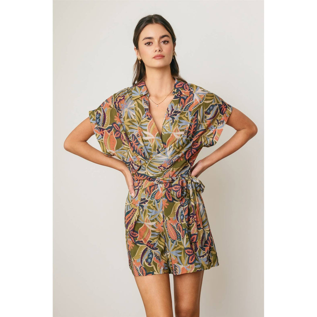 Island Solstice Surplice Waist Tie Romper