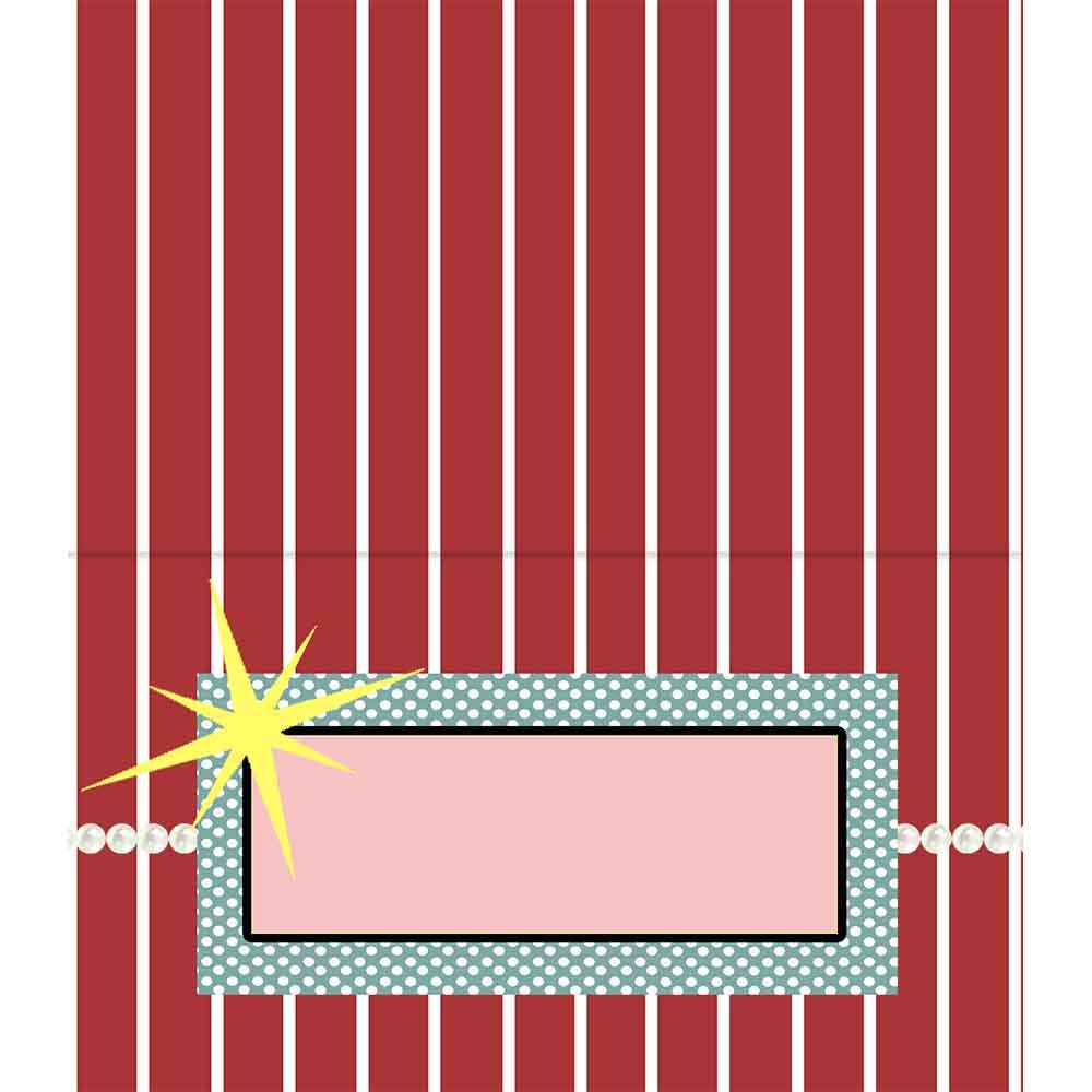 Retro Diner Polka Dot and Starburst Folded Place Cards