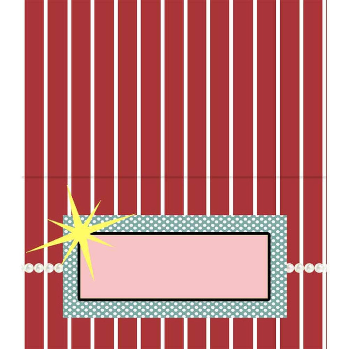 Retro Diner Polka Dot and Starburst Folded Place Cards