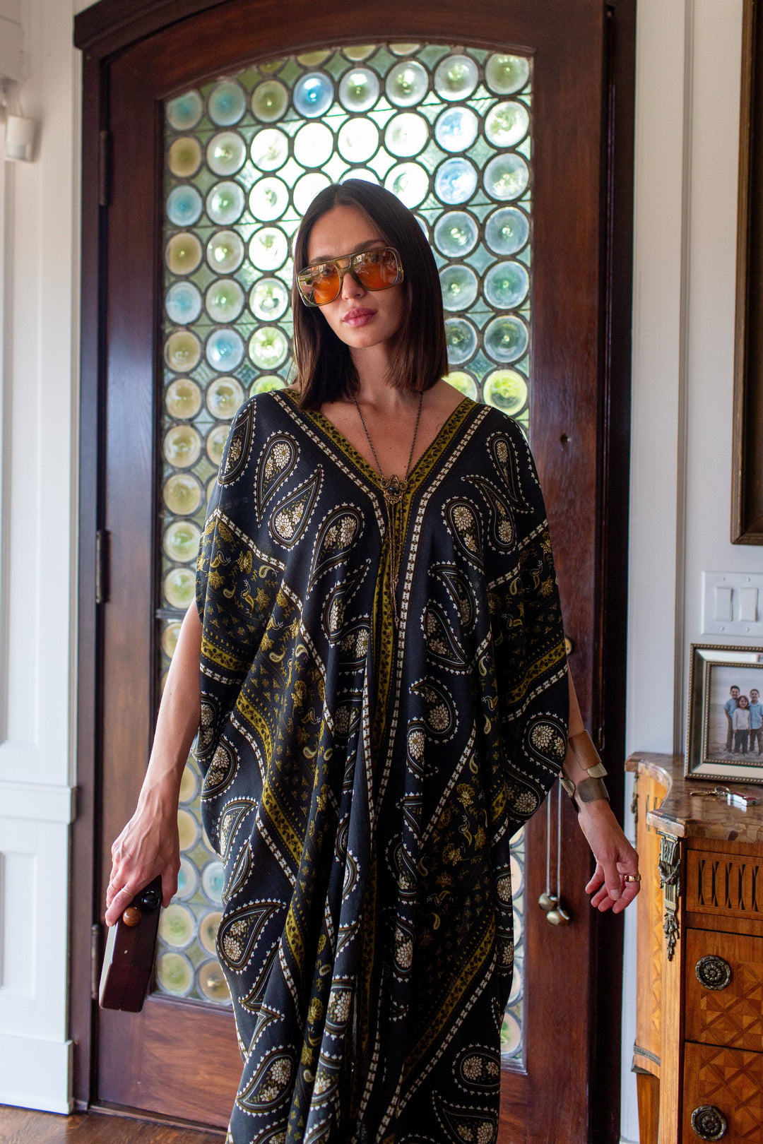 Caspian Paisley Border Caftan