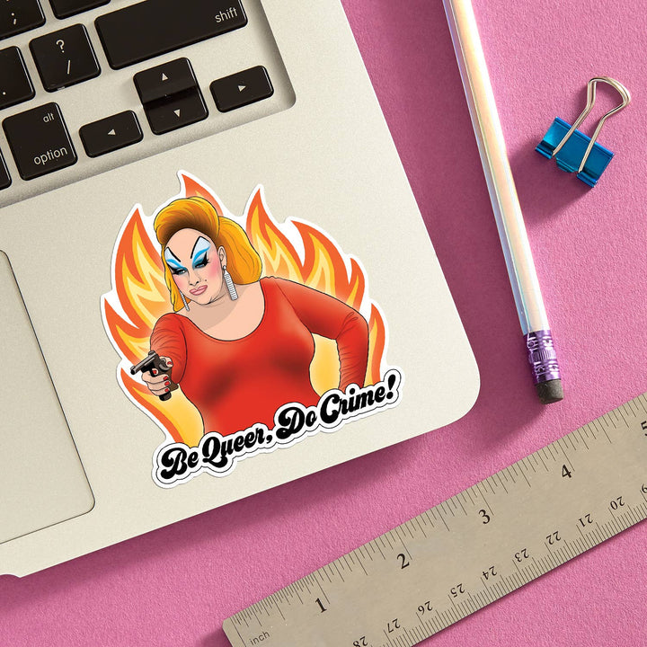 Divine Be Queer, Do Crime! Drag Queen Die Cut Sticker