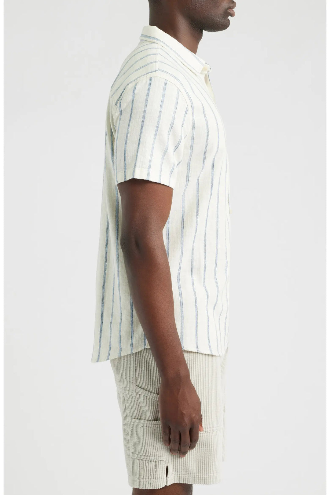 Classic Stretch Selvage Shirt - Natural/Navy Stripe