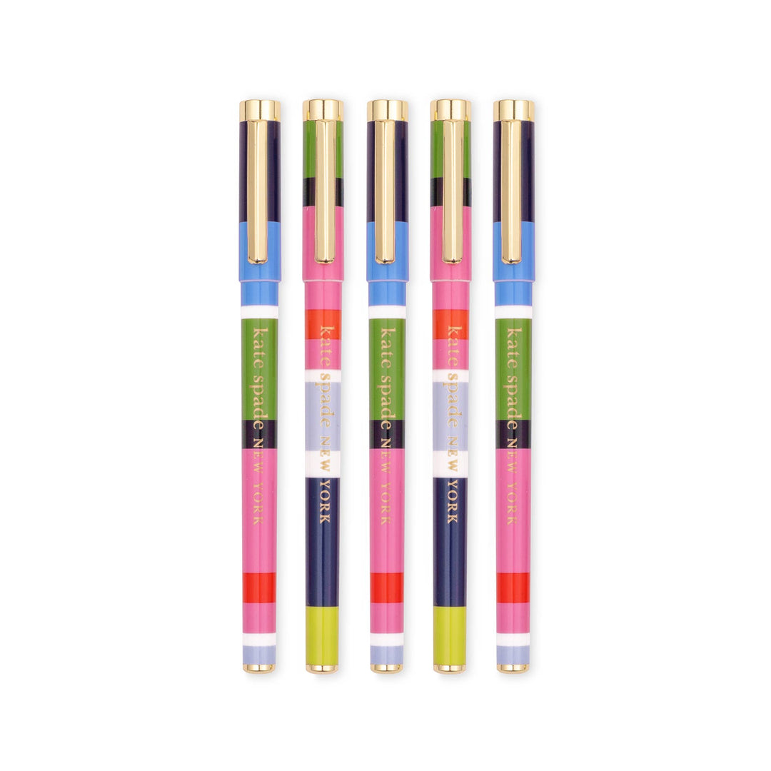 Kate Spade Fine Tip Pen Set, Sunny Day Stripe