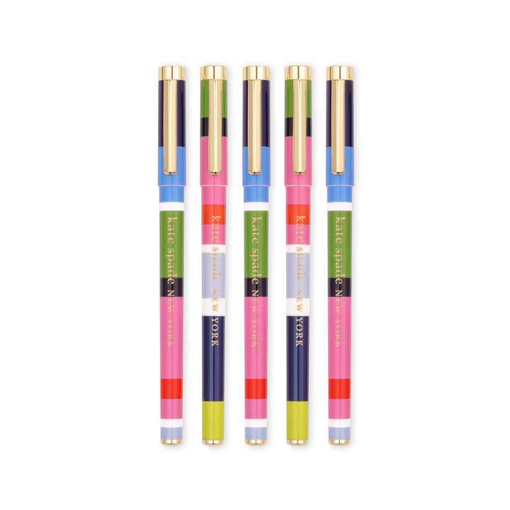 Kate Spade Fine Tip Pen Set, Sunny Day Stripe