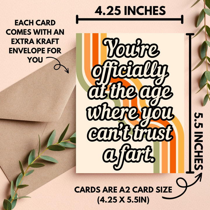 Can't Trust a Fart Birthday Card