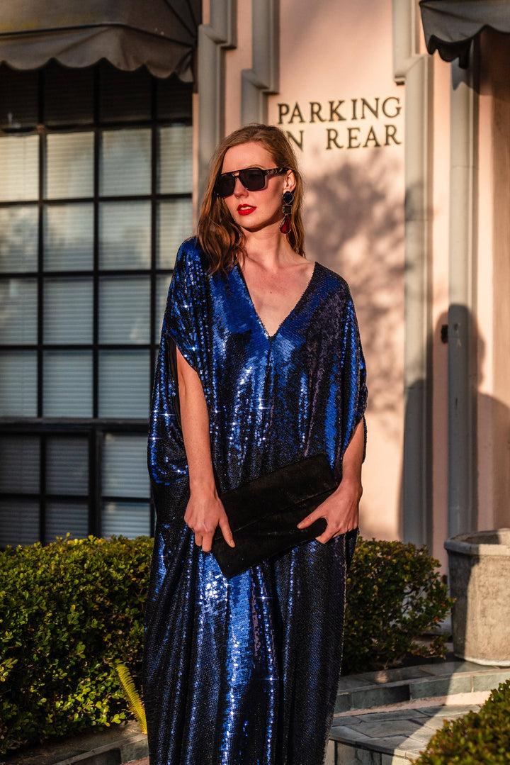 Night Sapphire Sequin Caftan