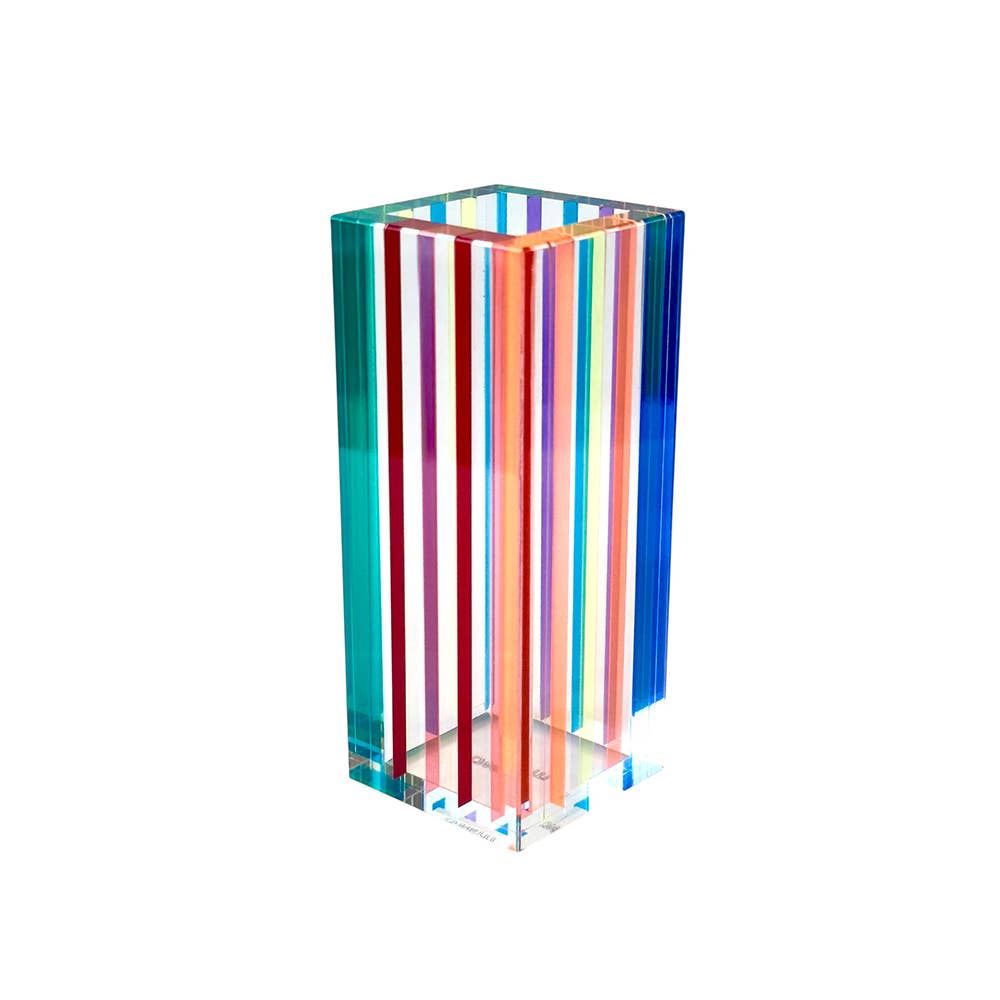 Striped Colorful Bouquet Vase - Multicolor (Large and Small)